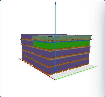 A load stacked layer by layer in 3D
